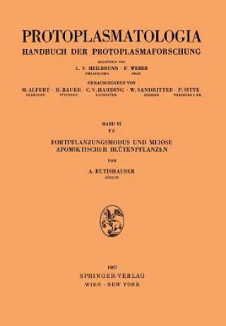 Kniha Fortpflanzungsmodus Und Meiose Apomiktischer Bl tenpflanzen Alfred Rutishauser