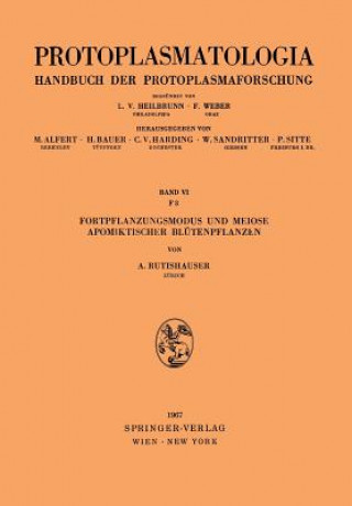 Książka Fortpflanzungsmodus Und Meiose Apomiktischer Bl tenpflanzen Alfred Rutishauser