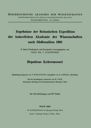 Book Ergebnisse Der Botanischen Expedition Der Kaiserlichen Akademie Der Wissenschaften Nach S dbrasilien 1901 K. Fitz
