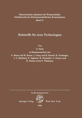 Kniha Rohstoffe Fur Neue Technologien Georg M. Sterk