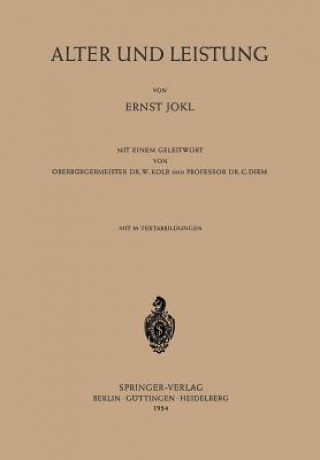 Könyv Alter Und Leistung E. Jokl