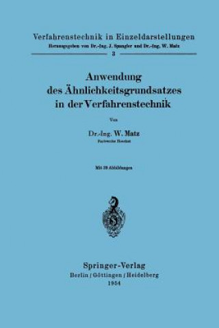 Kniha Anwendung Des AEhnlichkeitsgrundsatzes in Der Verfahrenstechnik Werner Matz