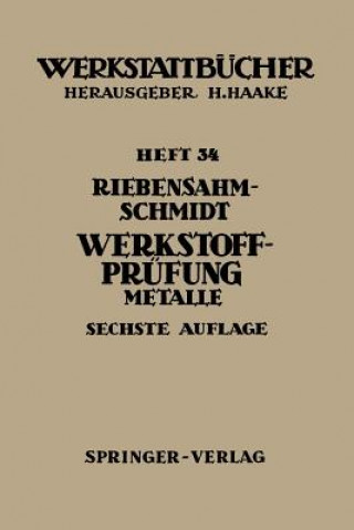 Kniha Werkstoffprüfung P. Riebensahm