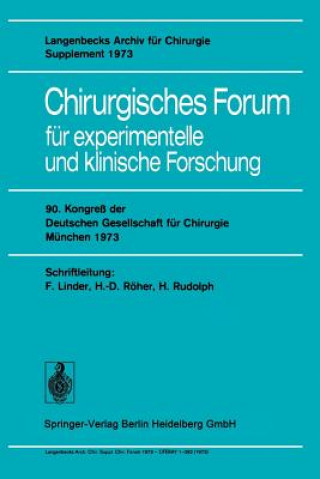 Kniha Chirurgisches Forum für experimentelle und klinische Forschung, 1 F. Linder