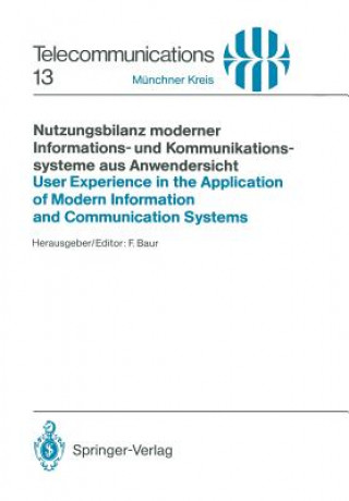 Kniha Nutzungsbilanz moderner Informations- und Kommunikationssysteme aus Anwendersicht / User Experience in the Application of Modern Information and Commu Friedrich Baur