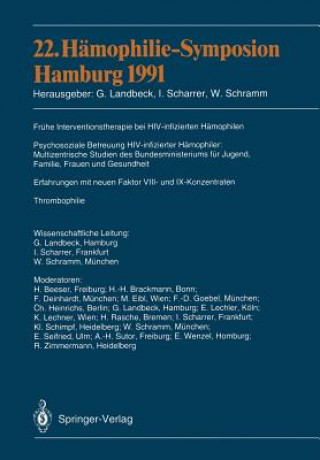 Książka 22. H mophilie-Symposion Hamburg 1991 G. Landbeck