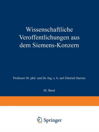 Kniha Wissenschaftliche Veroeffentlichungen Aus Dem Siemens-Konzern 
