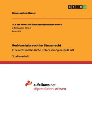 Könyv Rechtsmissbrauch im Steuerrecht Hans-Joachim Berner