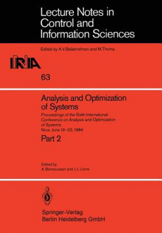 Könyv Analysis and Optimization of Systems A. Bensoussan