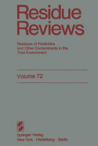 Knjiga Residue Reviews Francis a. Gunther