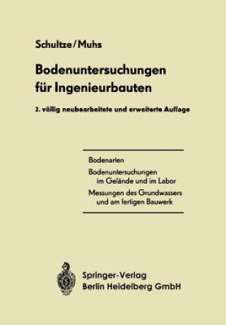 Książka Bodenuntersuchungen F r Ingenieurbauten Edgar Schultze