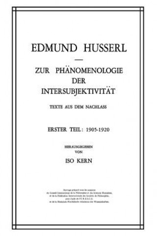 Könyv Zur Phanomenologie Der Intersubjektivitat Edmund Husserl