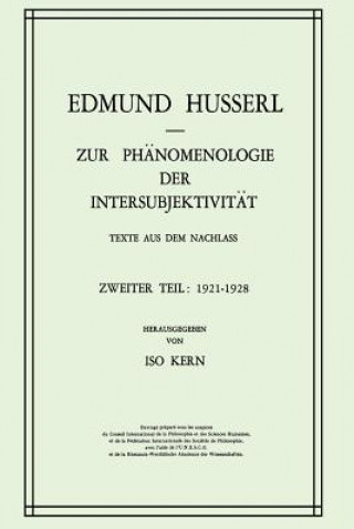 Könyv Zur Phanomenologie der Intersubjektivitat Edmund Husserl
