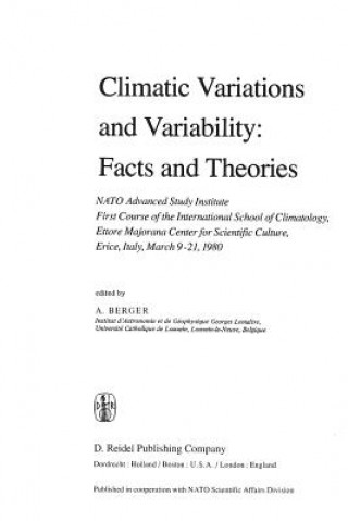 Livre Climatic Variations and Variability: Facts and Theories A.L. Berger