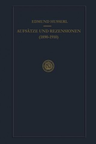 Książka Aufsatze Und Rezensionen (1890-1910) Edmund Husserl