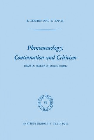 Książka Phenomenology: Continuation and Criticism F. Kersten