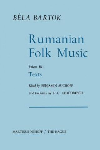 Livre Rumanian Folk Music Bela Bartok