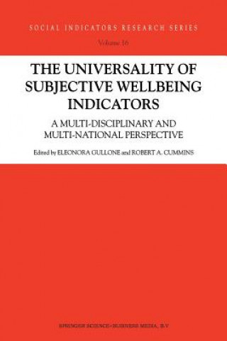 Könyv Universality of Subjective Wellbeing Indicators E. Gullone