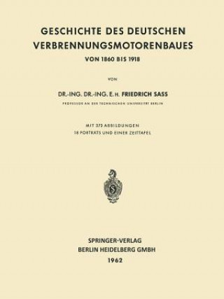 Kniha Geschichte Des Deutschen Verbrennungsmotorenbaues Friedrich Sass