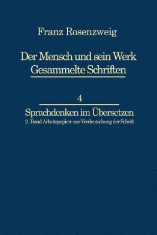 Kniha Franz Rosenzweig Sprachdenken U. Rosenzweig
