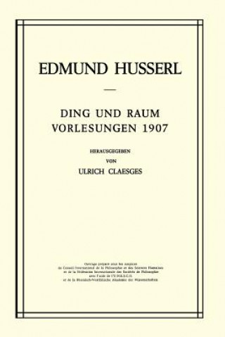 Kniha Ding Und Raum Edmund Husserl
