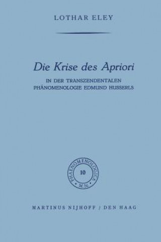 Kniha Die Krise Des Apriori L. Eley