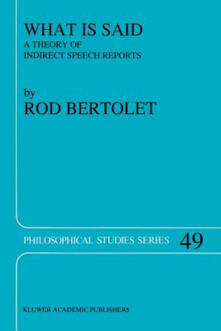 Book What is Said R. Bertolet