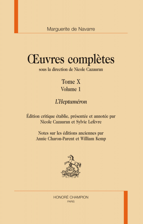 Kniha Oeuvres Comp T10 Lheptameron 3 Vols Marguerite De Navarr