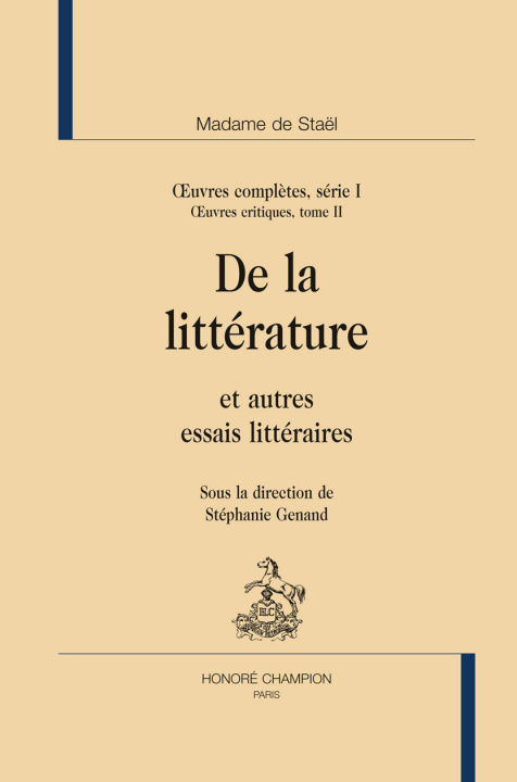 Carte De La Literatu Oeuvres Comple Serie I T2 Stael Madame De