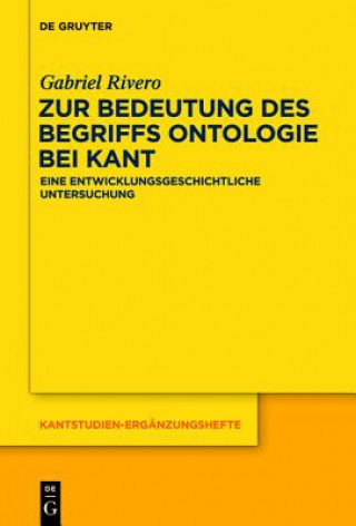 Könyv Zur Bedeutung des Begriffs Ontologie bei Kant Gabriel Rivero