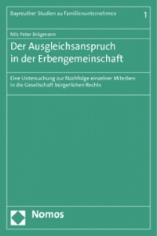 Książka Der Ausgleichsanspruch in der Erbengemeinschaft Nils Peter Brügmann