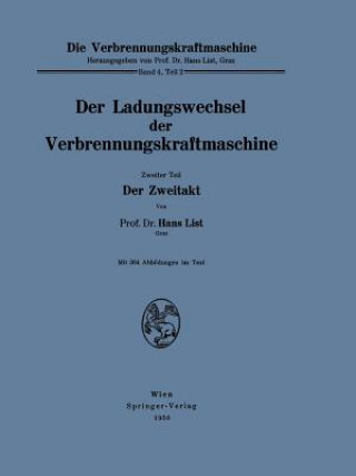 Książka Der Ladungswechsel Der Verbrennungskraftmaschine Hans List