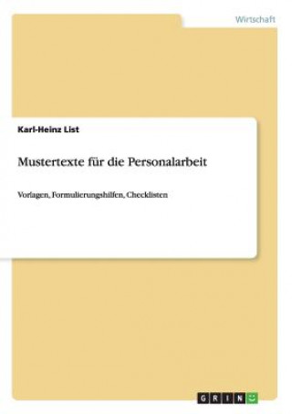 Carte Mustertexte für die Personalarbeit Karl-Heinz List