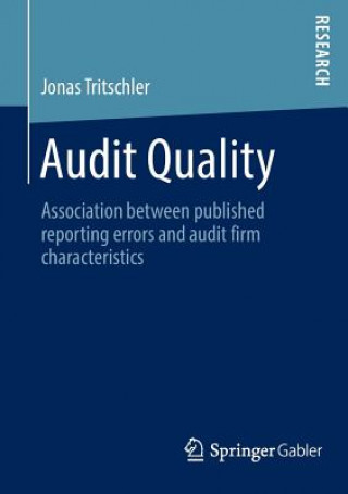 Kniha Audit Quality Jonas Tritschler