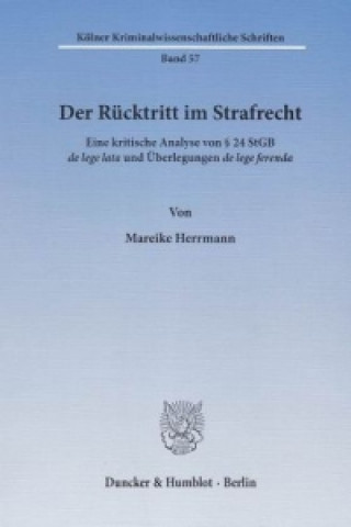 Libro Der Rücktritt im Strafrecht Mareike Herrmann