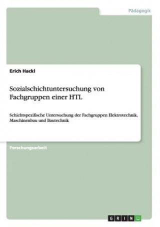 Könyv Sozialschichtuntersuchung von Fachgruppen einer HTL Erich Hackl