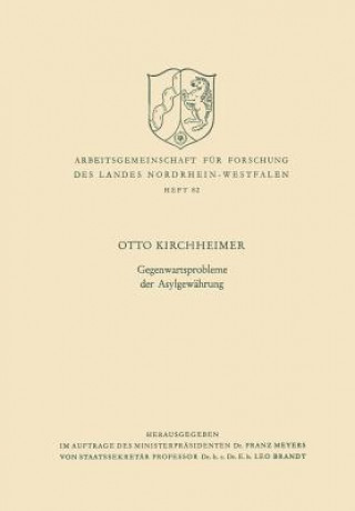 Knjiga Gegenwartsprobleme Der Asylgewahrung Professor Otto Kirchheimer