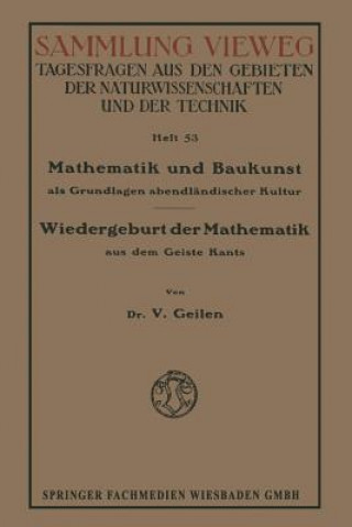 Kniha Mathematik Und Baukunst ALS Grundlagen Abendlandischer Kultur Vitalis Geilen