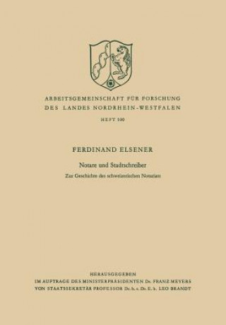 Kniha Notare Und Stadtschreiber Ferdinand Elsener