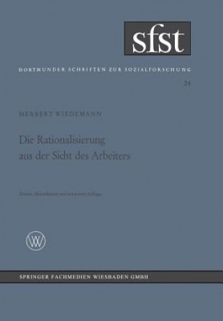 Kniha Rationalisierung Aus Der Sicht Des Arbeiters Herbert Wiedemann