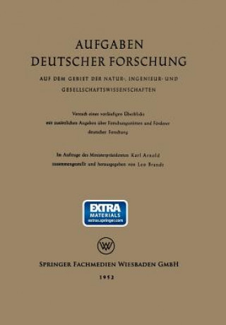 Buch Aufgaben Deutscher Forschung Leo Brandt