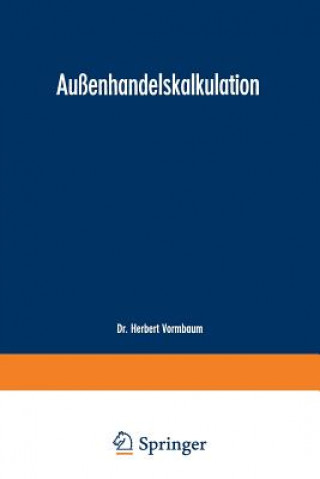 Könyv Au enhandelskalkulation Herbert Vormbaum