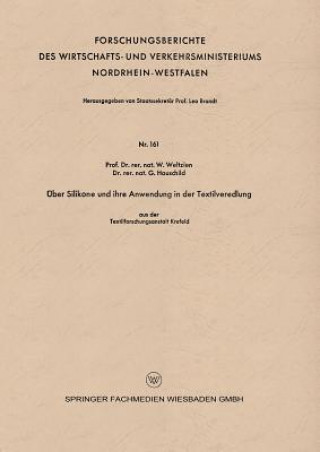 Buch UEber Silikone Und Ihre Anwendung in Der Textilveredlung W. Weltzien