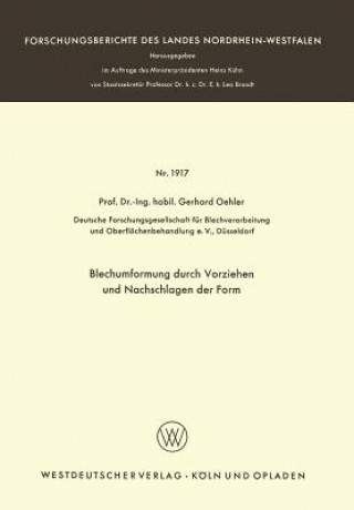 Livre Blechumformung Durch Vorziehen Und Nachschlagen Der Form Gerhard Oehler