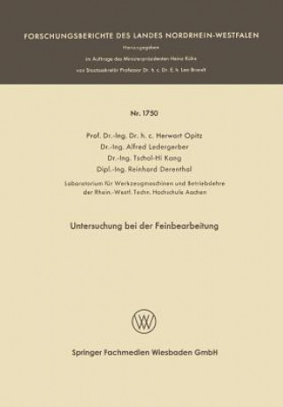 Book Untersuchung Bei Der Feinbearbeitung Herwart Optiz