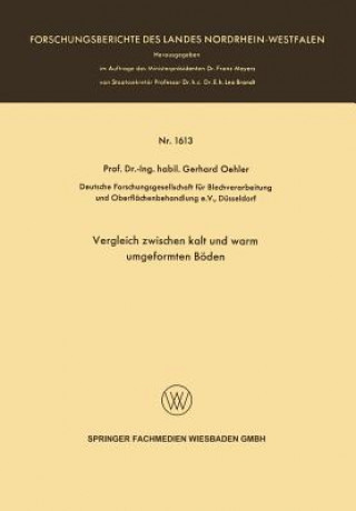 Kniha Vergleich Zwischen Kalt Und Warm Umgeformten B den Gerhard Oehler