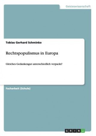 Knjiga Rechtspopulismus in Europa Tobias Gerhard Schminke