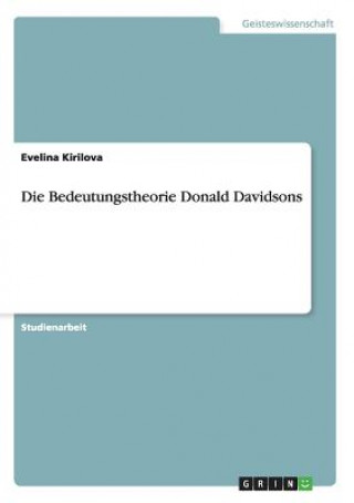 Buch Bedeutungstheorie Donald Davidsons Evelina Kirilova