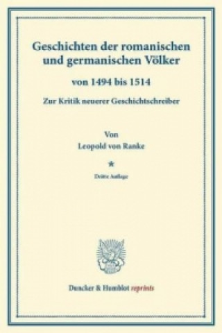 Książka Geschichten der romanischen und germanischen Völker Leopold von Ranke