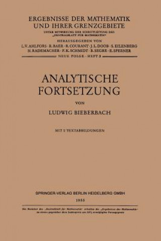 Könyv Analytische Fortsetzung Ludwig Bieberbach